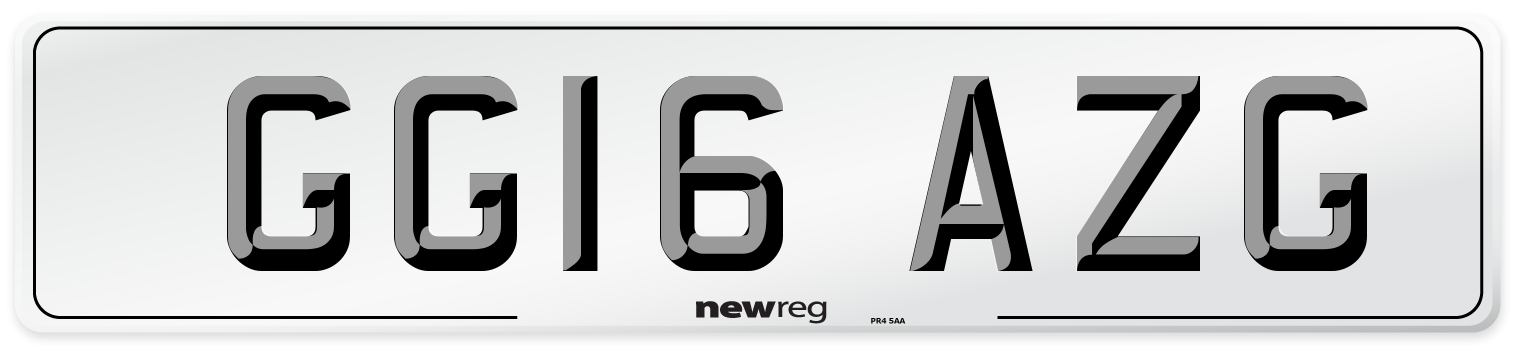 GG16 AZG Number Plate from New Reg